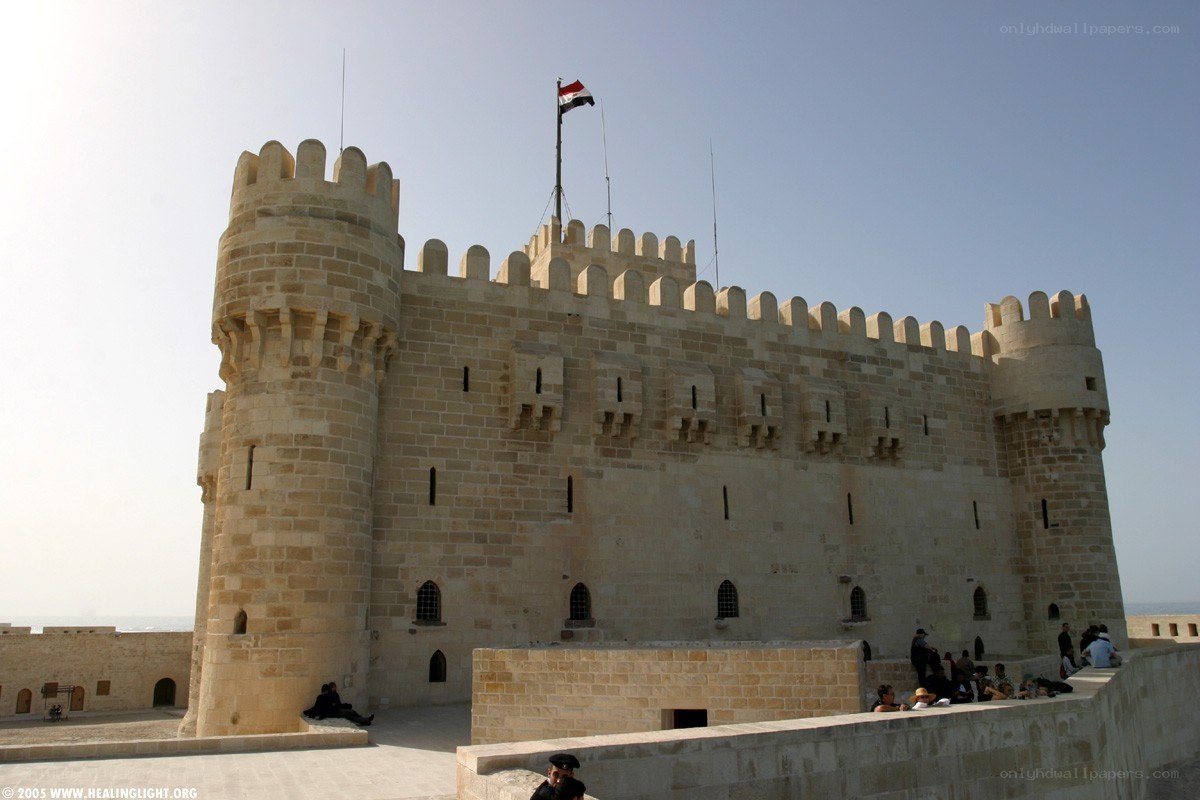 Fortress with Egyptian flag