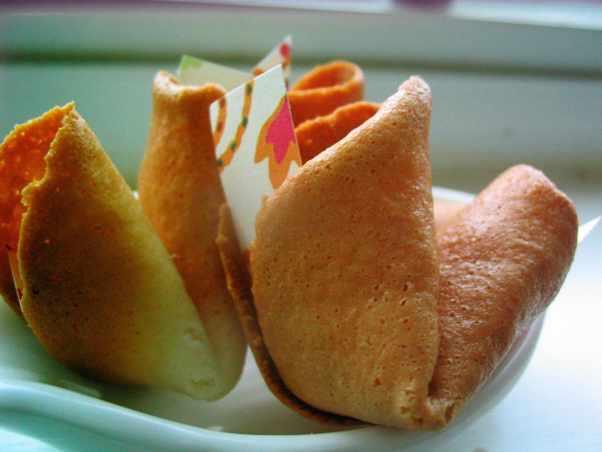 fortune cookies with paper slips
