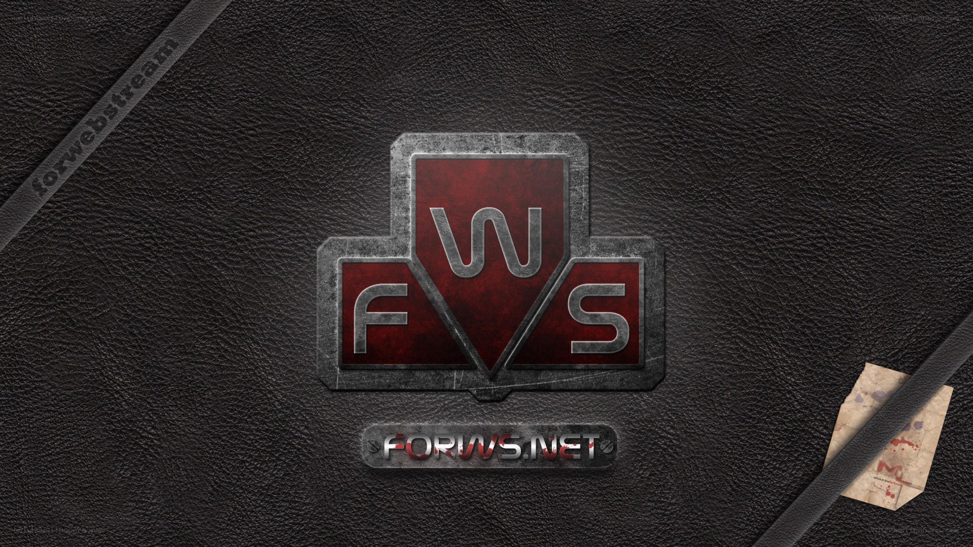 FORWS.NET logo on leather