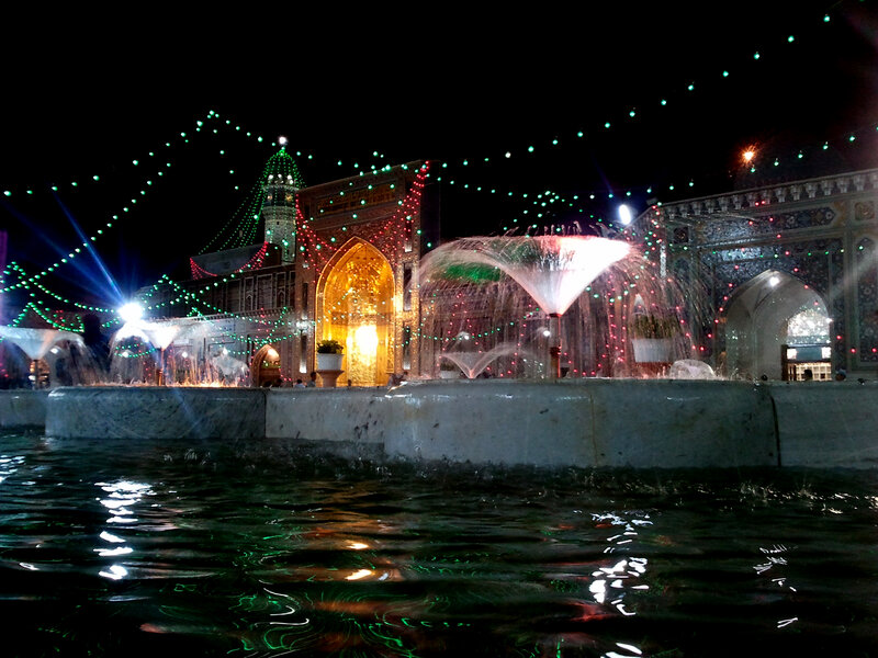 Fountain at Night — Black