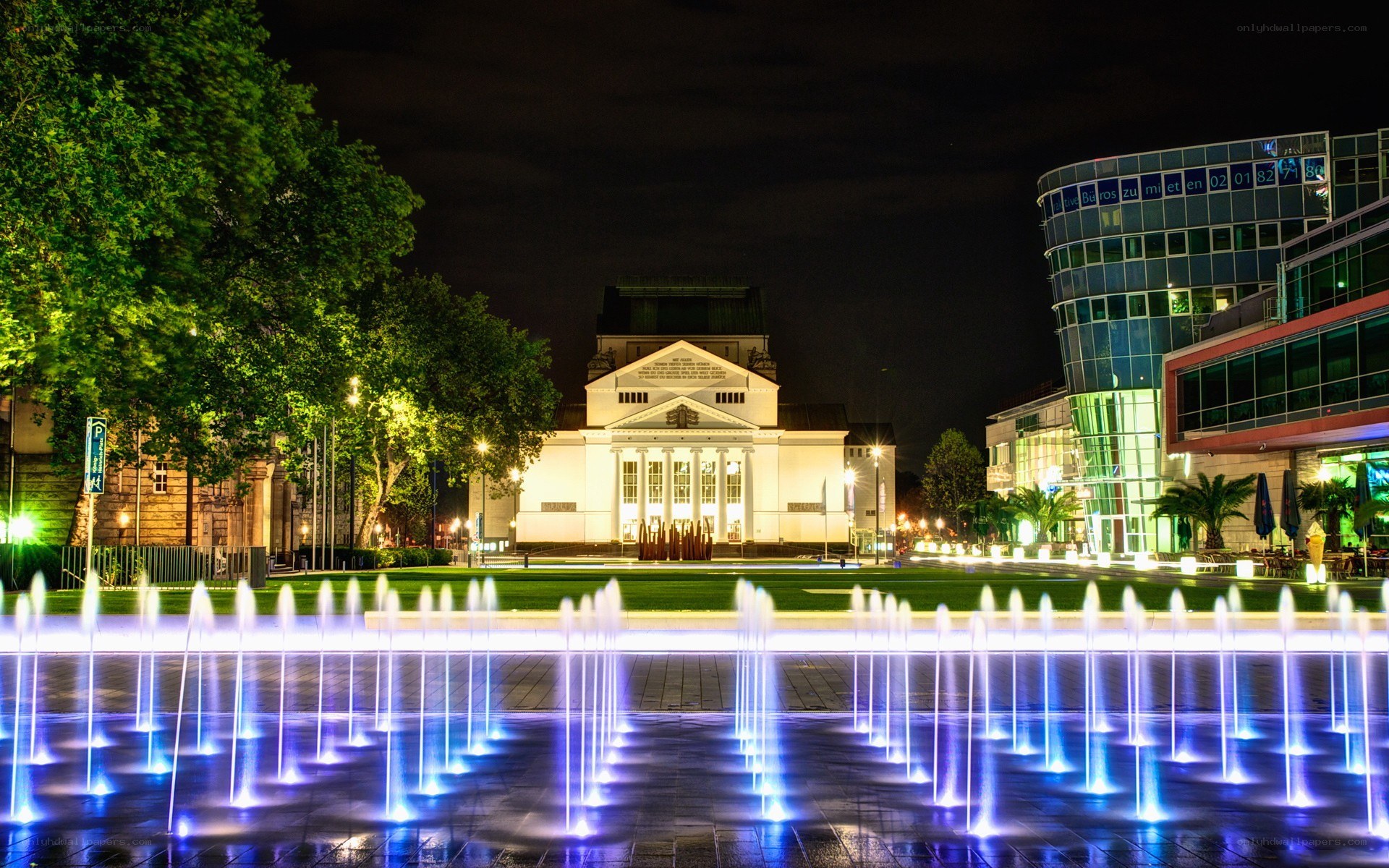 fountain at night in munich