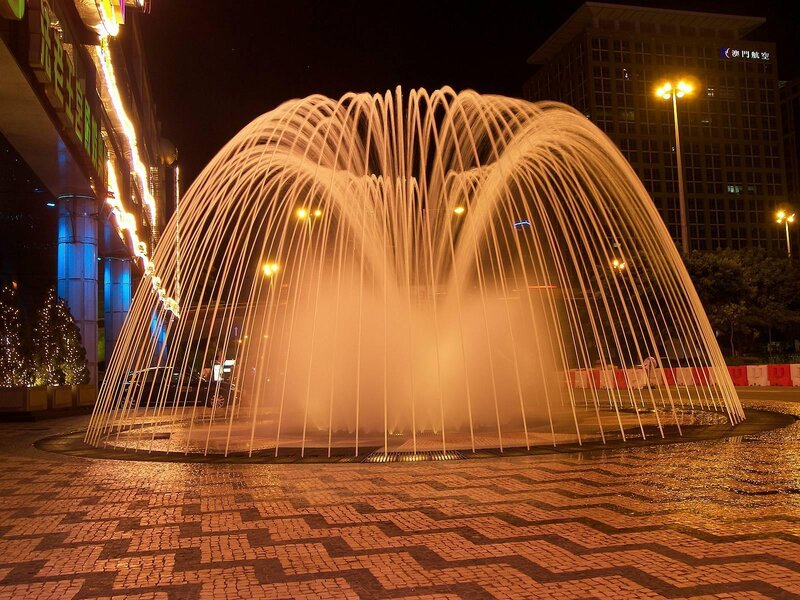 Fountain at Night — Orange