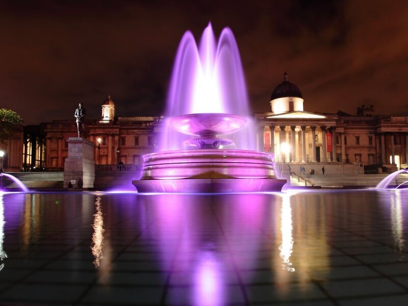 Fountain at Night — Purple