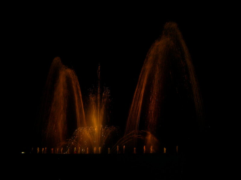 fountain display at night