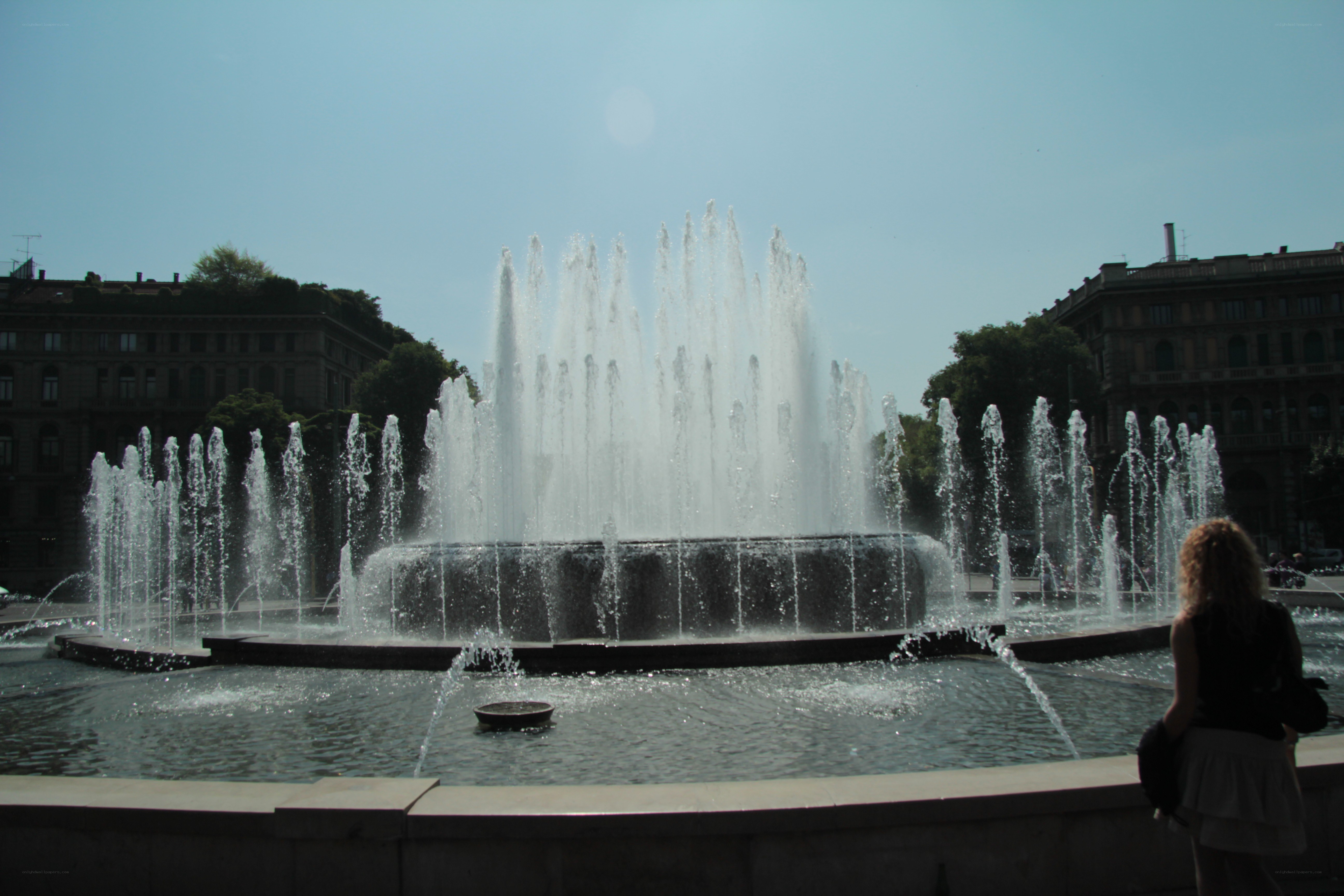 Fountain in a city square