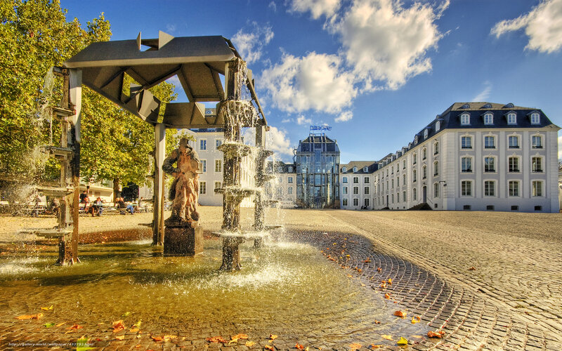 Fountain in a European courtyard
