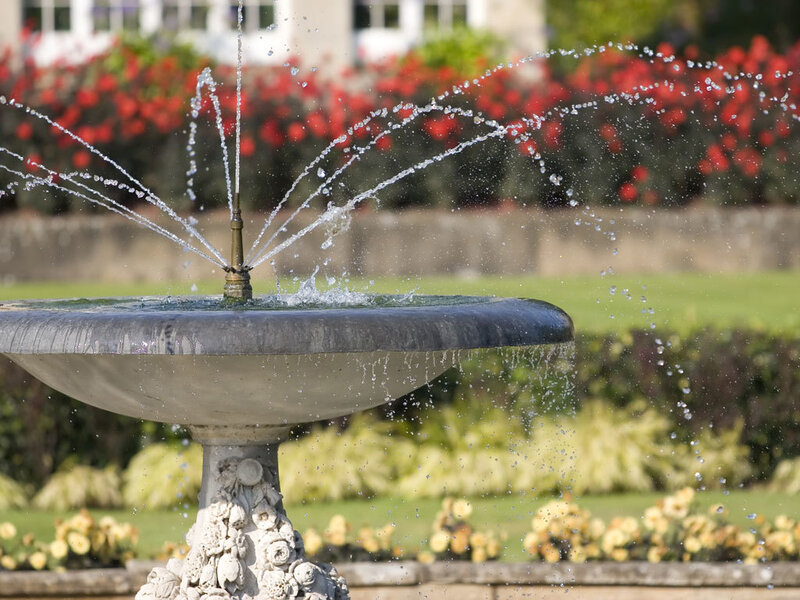 fountain in a garden