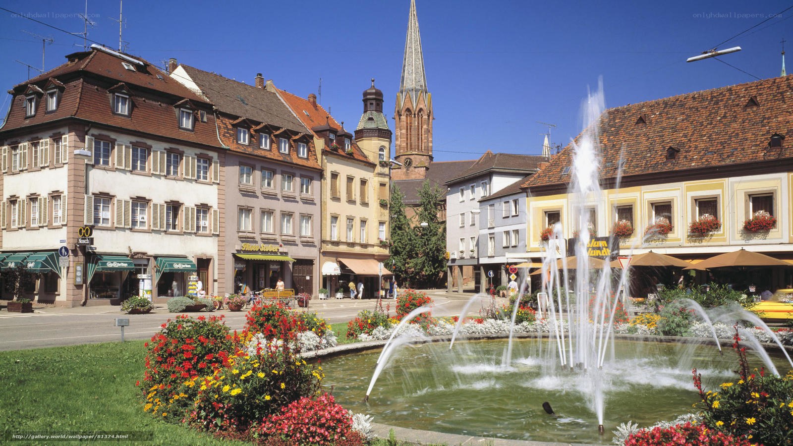 Fountain in a German town square