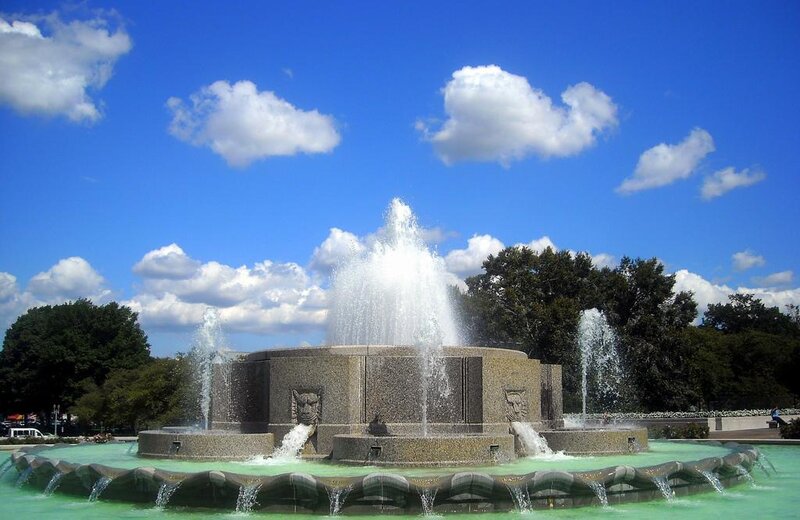 fountain in a park
