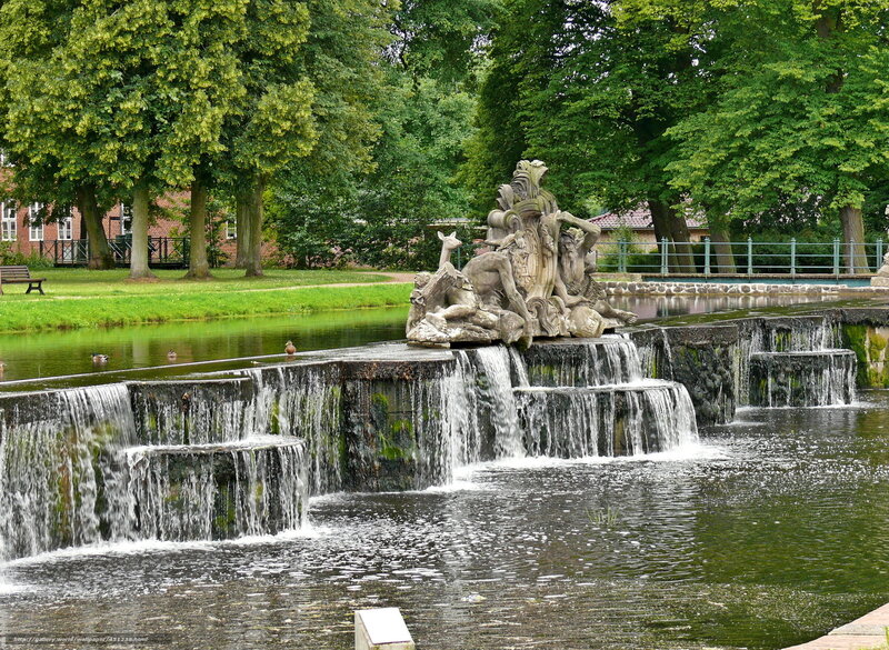 fountain in a park