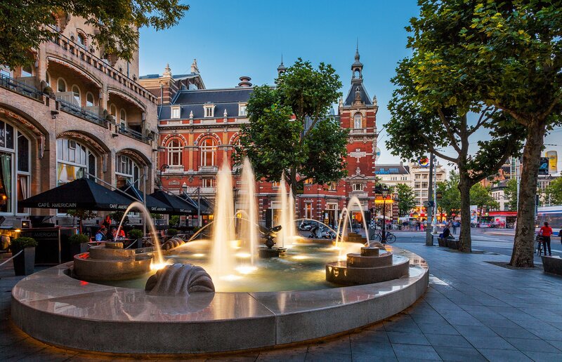 Fountain in Amsterdam city center