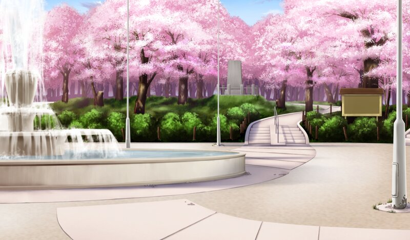 Fountain in Cherry Blossom Park