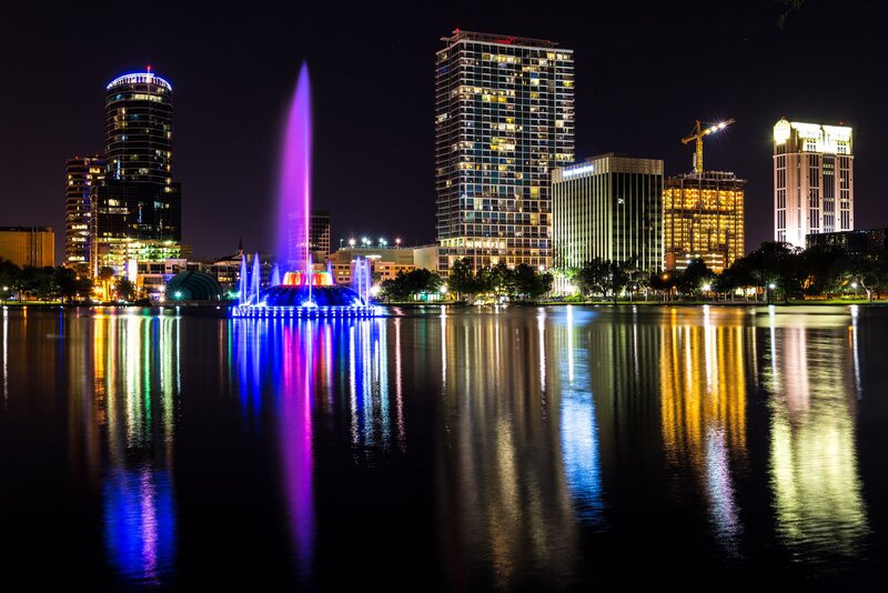 Fountain in City Park — Blue