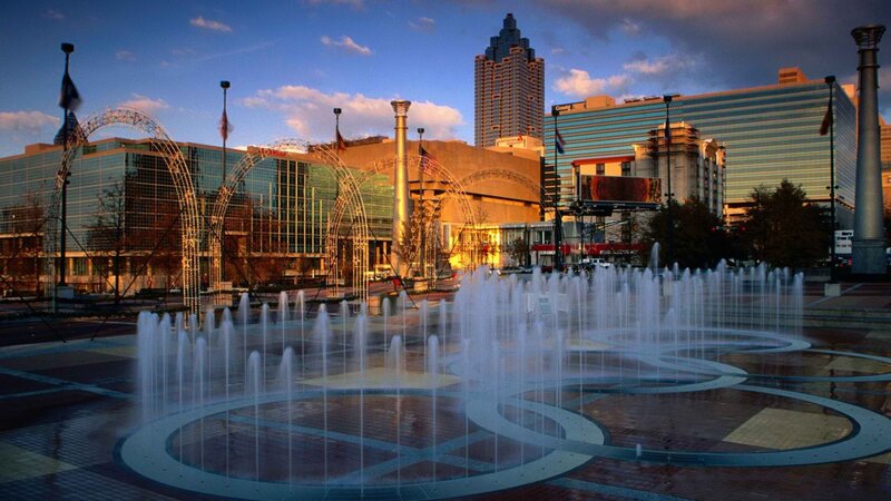 fountain in city plaza