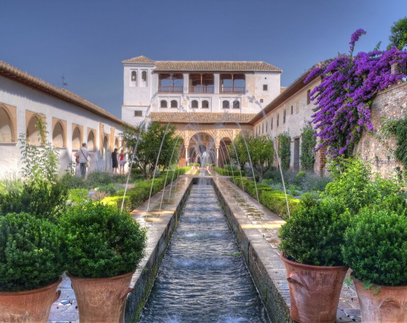 Fountain in Courtyard — Green