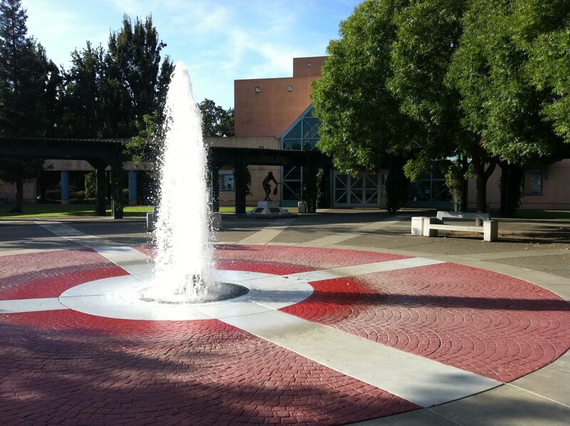 Fountain in Courtyard — Red