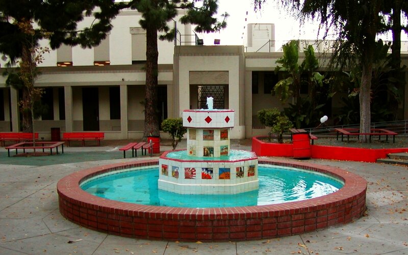 fountain in courtyard