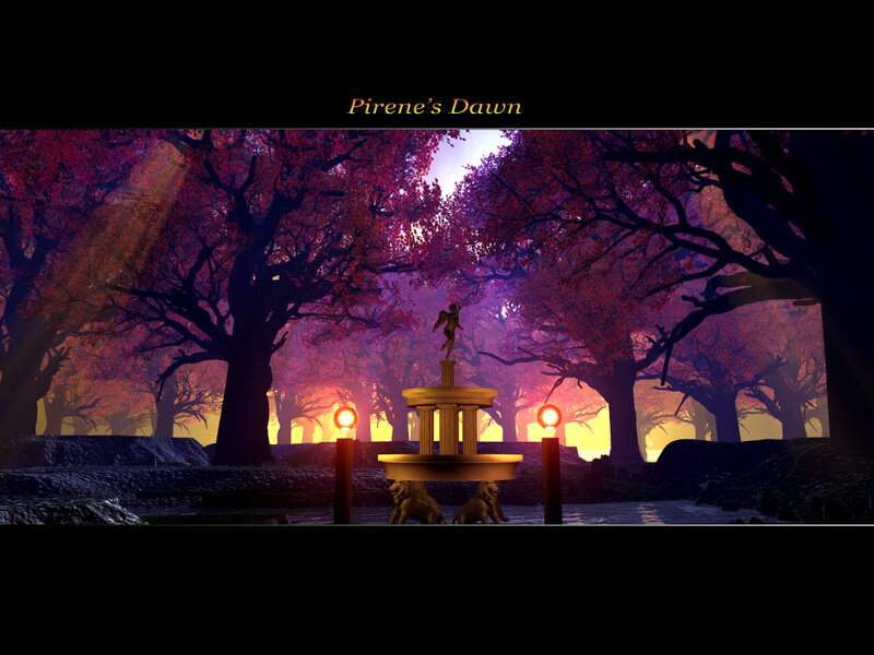 Fountain in Forest — Purple