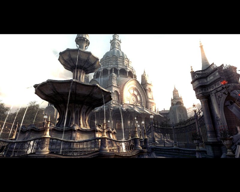 fountain in front of grand cathedral