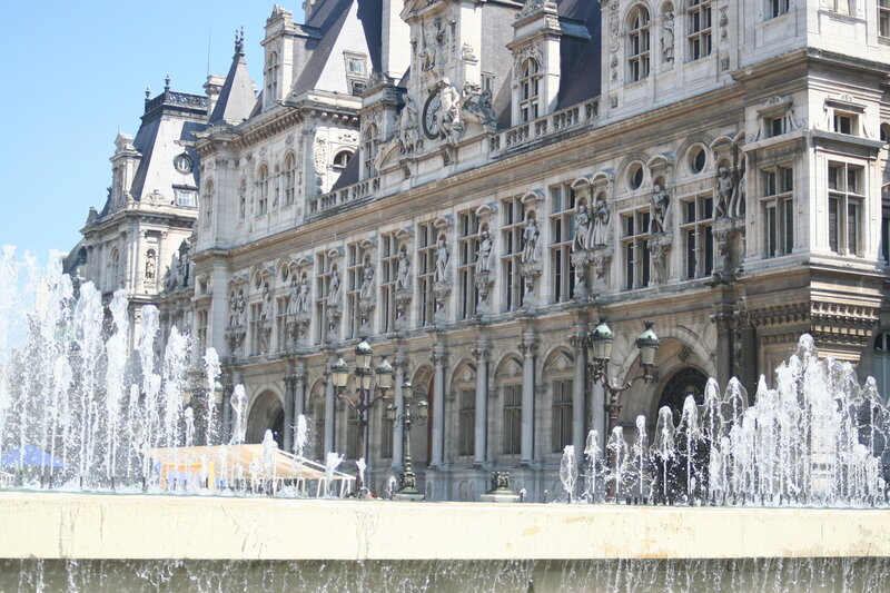 fountain in front of town hall