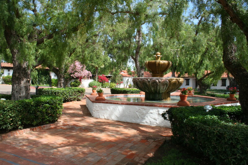 fountain in garden courtyard