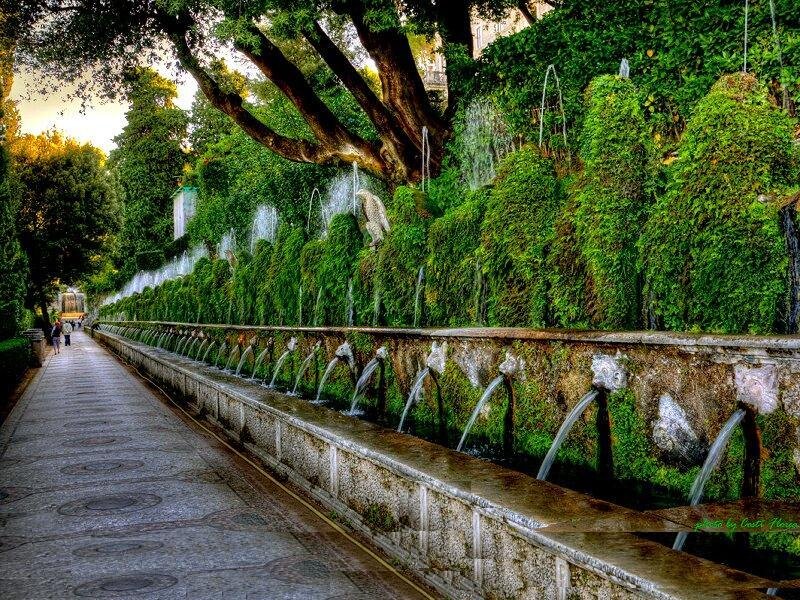 Fountain in Garden — Green, Serene, Afternoon