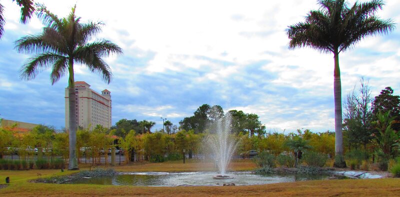 Fountain in Park — Blue, Calm, Afternoon