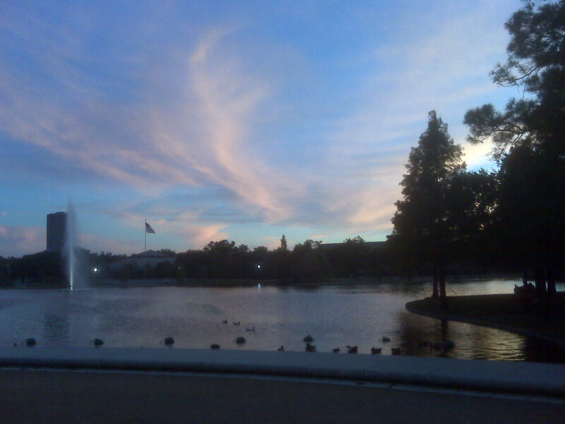 Fountain in Park Lake