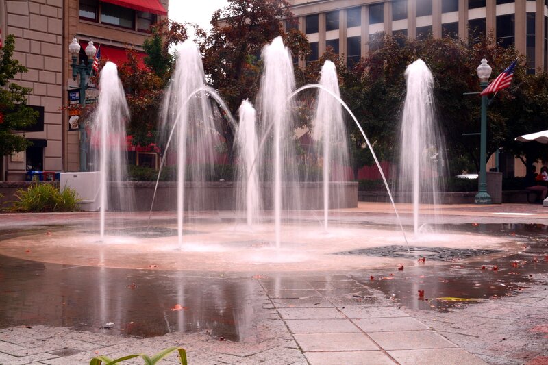 Fountain in Plaza — Gray