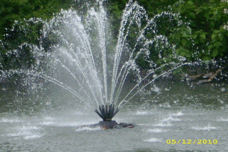 Fountain in Pond — Green