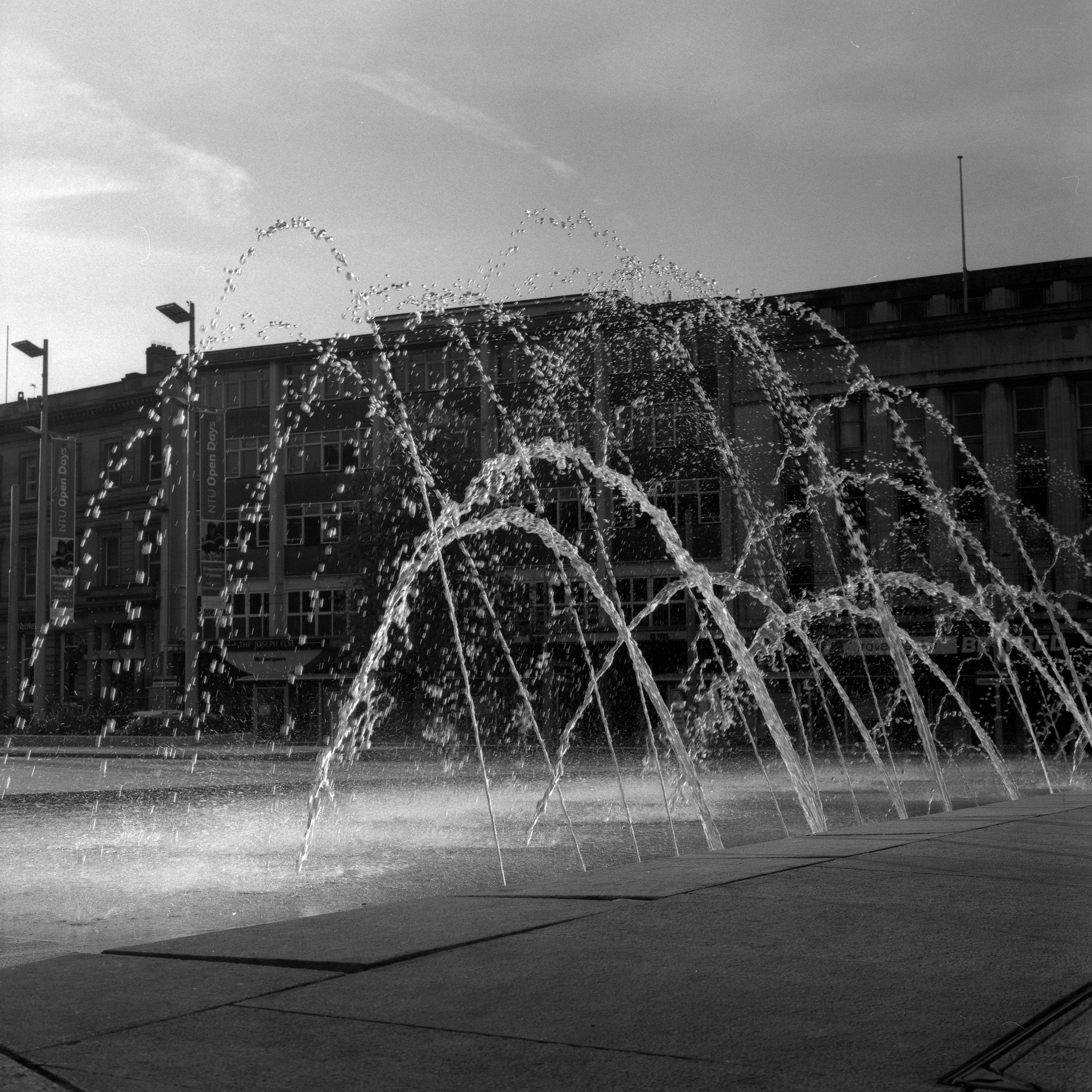 fountain in urban square