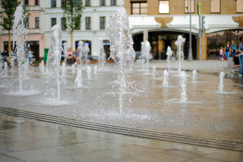 Fountain Jets in Plaza