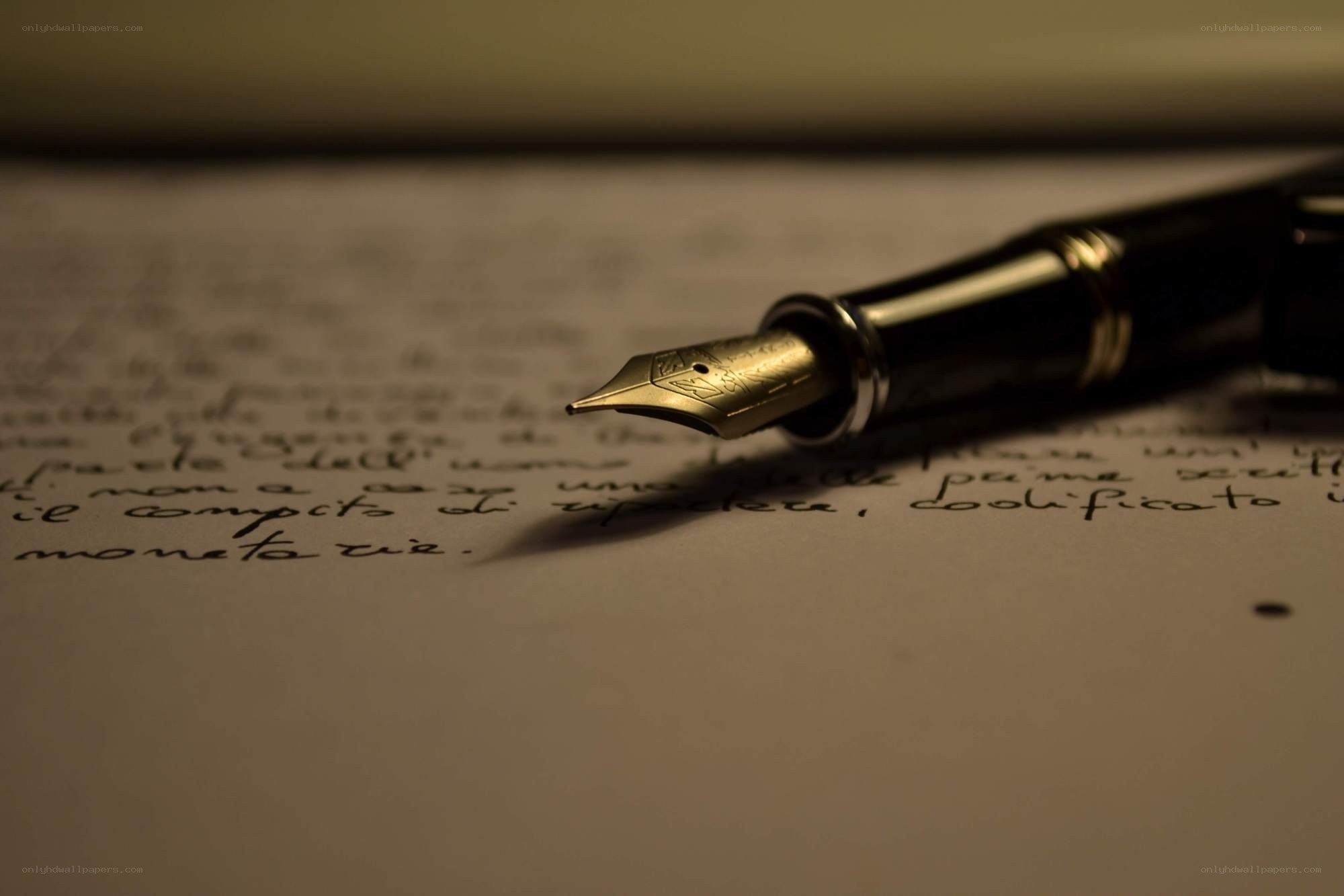 Fountain pen on handwritten letter