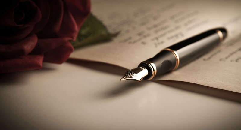 Fountain Pen on Paper — Black, Dramatic