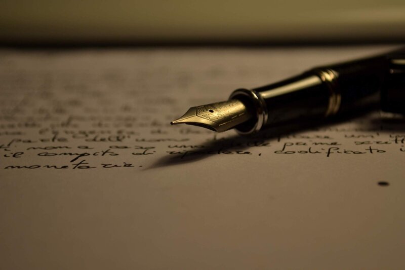 Fountain Pen on Paper — Brown, Dramatic