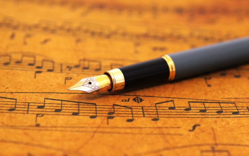 Fountain Pen on Sheet Music