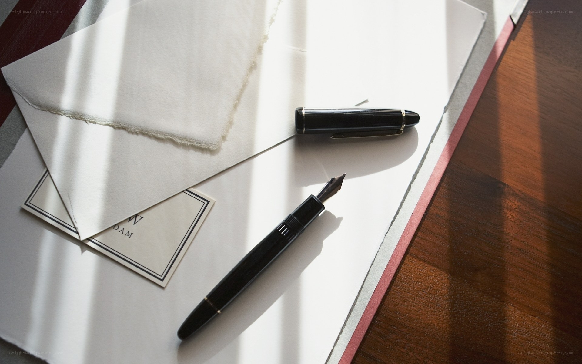 Fountain pen on stationery