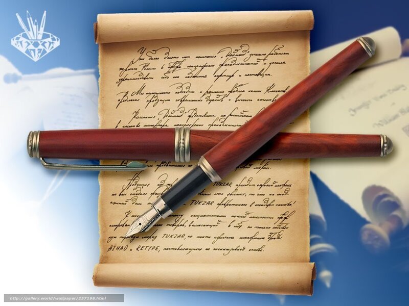 Fountain pens on parchment