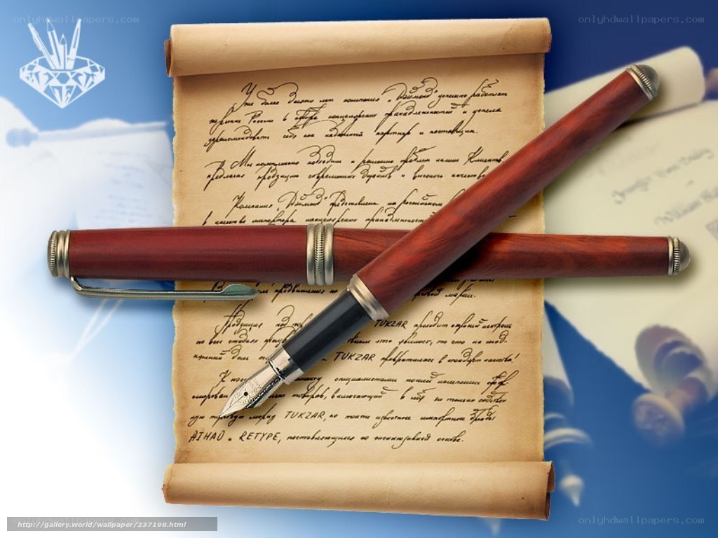 Fountain pens on parchment