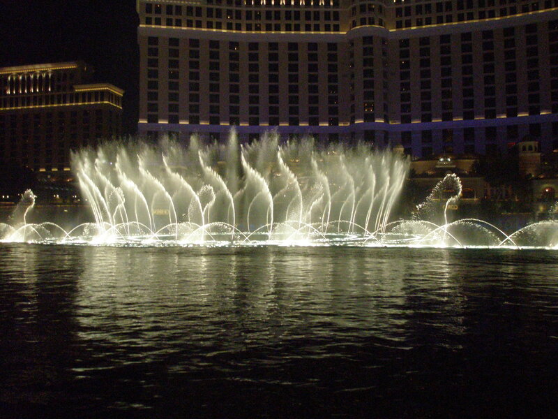 Fountain Show at Night — Black, Dramatic