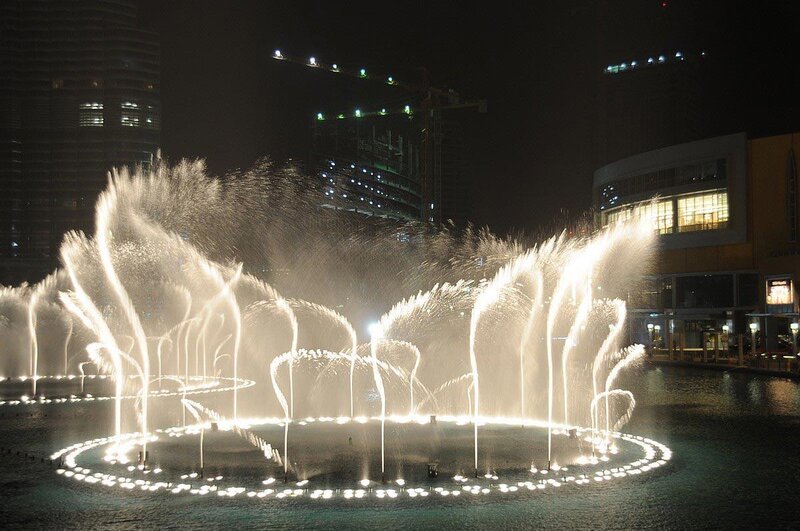 fountain show at night