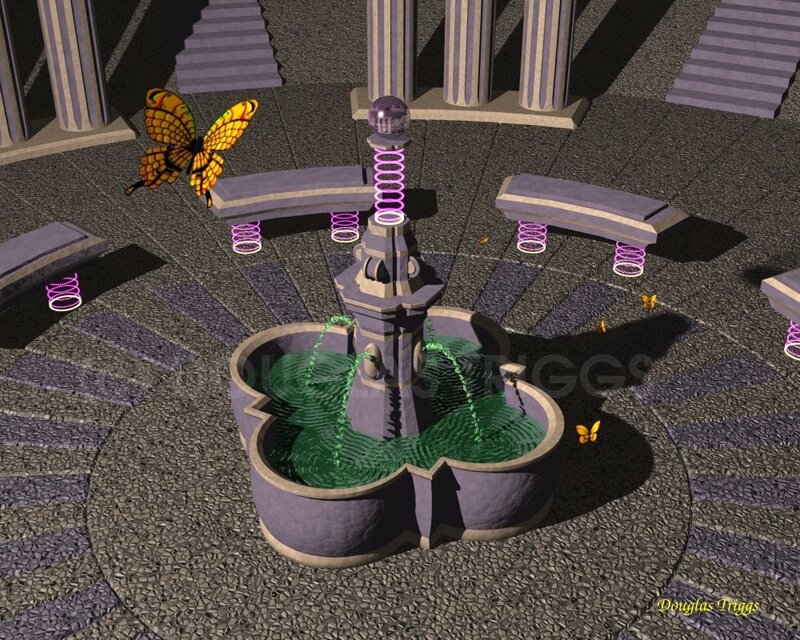 Fountain with Butterfly