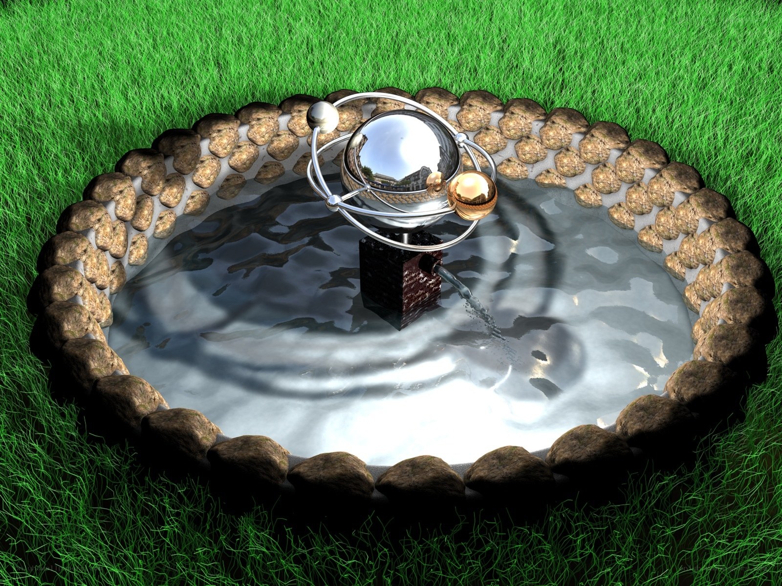 Fountain with celestial model