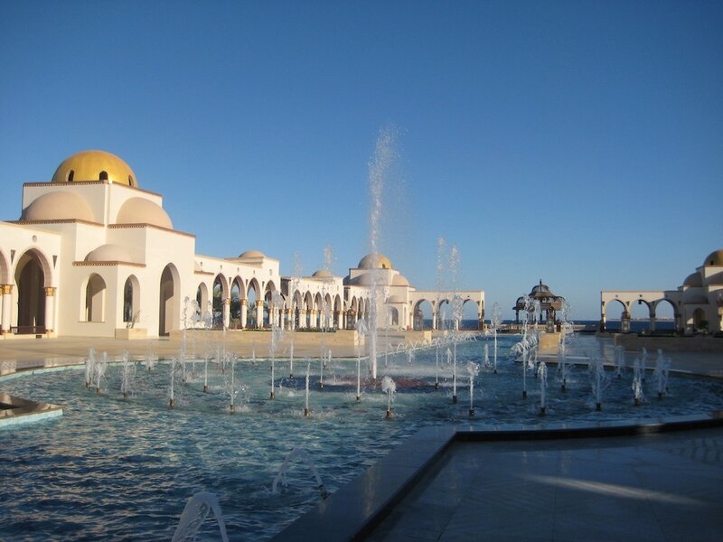 Fountain with Domed Buildings