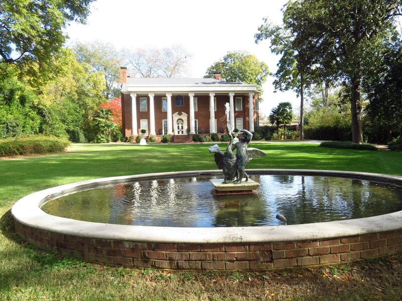 Fountain with Statue — Green, Serene