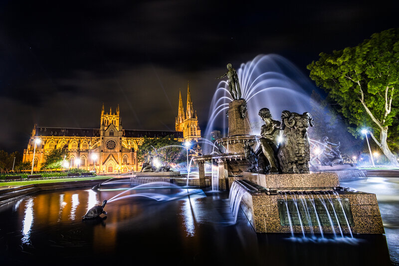 Fountain with Statues — Black