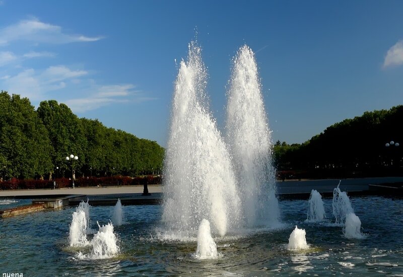 Fountain with Water Jets — Blue, Serene