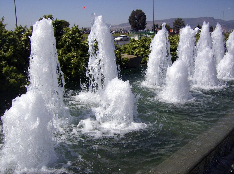 Fountains in a public park