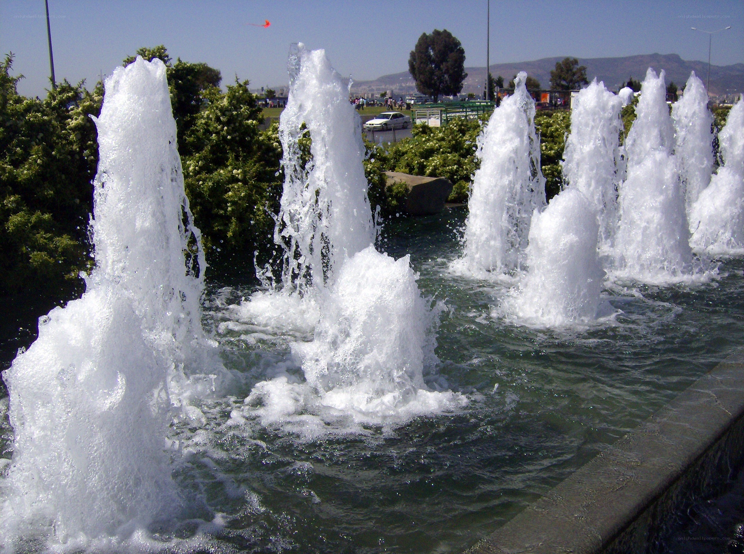 Fountains in a public park