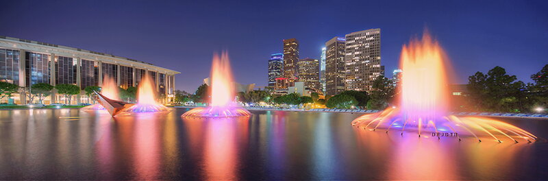 Fountains in City Park — Blue